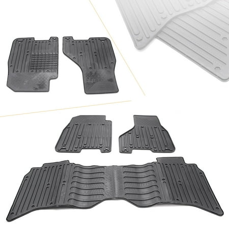 Gzyf 3pcs Black Front And Rear Rubber Floor Mat For Dodge Ram 1500