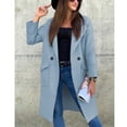 thumbnail image 2 of Long Sleeve Coat Jacket, Turn Down Collar Midi Length Casual Coat Pure Color For Female For Winter, 2 of 5