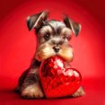 thumbnail image 1 of 5D DIY Taladro Diamante Pintura Corazón Y Perro Kit Del 30x30cm, 1 of 9