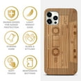 thumbnail image 4 of Case Yard Wooden Case Outside Soft TPU Silicone, Slim Fit Shockproof Wood Protective Phone Cover for Girls Boys Men and Women, Supports Wireless Charging Cassette Design case for iPhone-12-Pro-Max, 4 of 7
