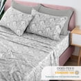 thumbnail image 5 of Lux Decor Collection Bed Sheets Set - High GSM Brushed Microfiber Sheets Set - Full, White Grey, 5 of 9