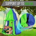 thumbnail image 5 of SereneLife 40" Kids Hanging Tent Swing, Outdoor Saucer Swing with Rope Straps (Green), 5 of 7