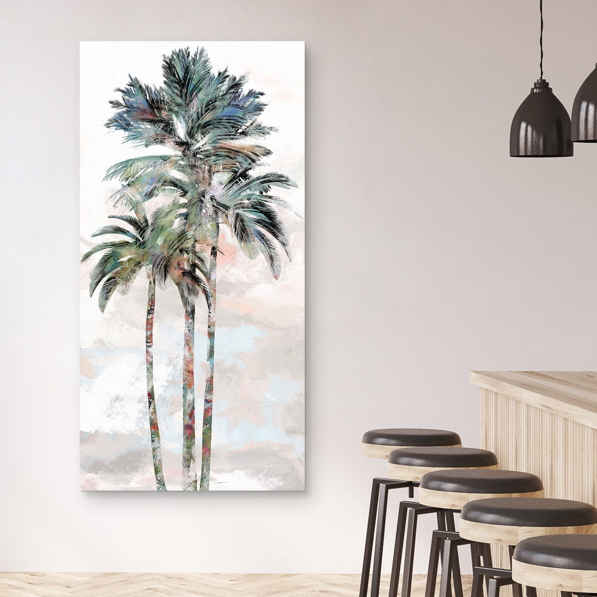 Rainbow Palms I by Studio Arts Canvas Art Print