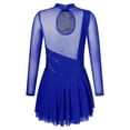 thumbnail image 2 of iEFiEL Girls Shiny Sequins Gymnastics Leotard Lyrical Ballet Dance Dress Long Sleeve Figure Ice Skating Costume Royal Blue 10, 2 of 6