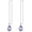 Lavender Purple, variant on 925 Sterling Silver Threader Drop Long Box Chain Ear Line Earrings with 11 * 8mm Birthstone Crystals, Birthday Jewelry Gifts for Women