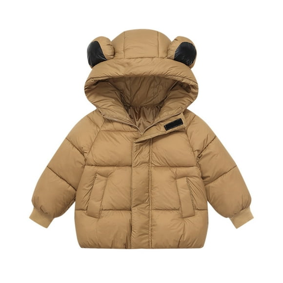 Kids Winter Coat Kids Puffer Jacket With Pocket Zip up Hooded Coat Long Sleeve Windproof Fashion Kids Winter Clothes Girls Winter Clothes Size 5-6 Years Boys Girls Fashion