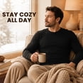 thumbnail image 5 of 3 Pack Thermal Shirts for Men, Base Layer Tops Navy Blue Bulk Wholesale, Cotton, Solid Colors, Shelter Donations (Large), 5 of 7