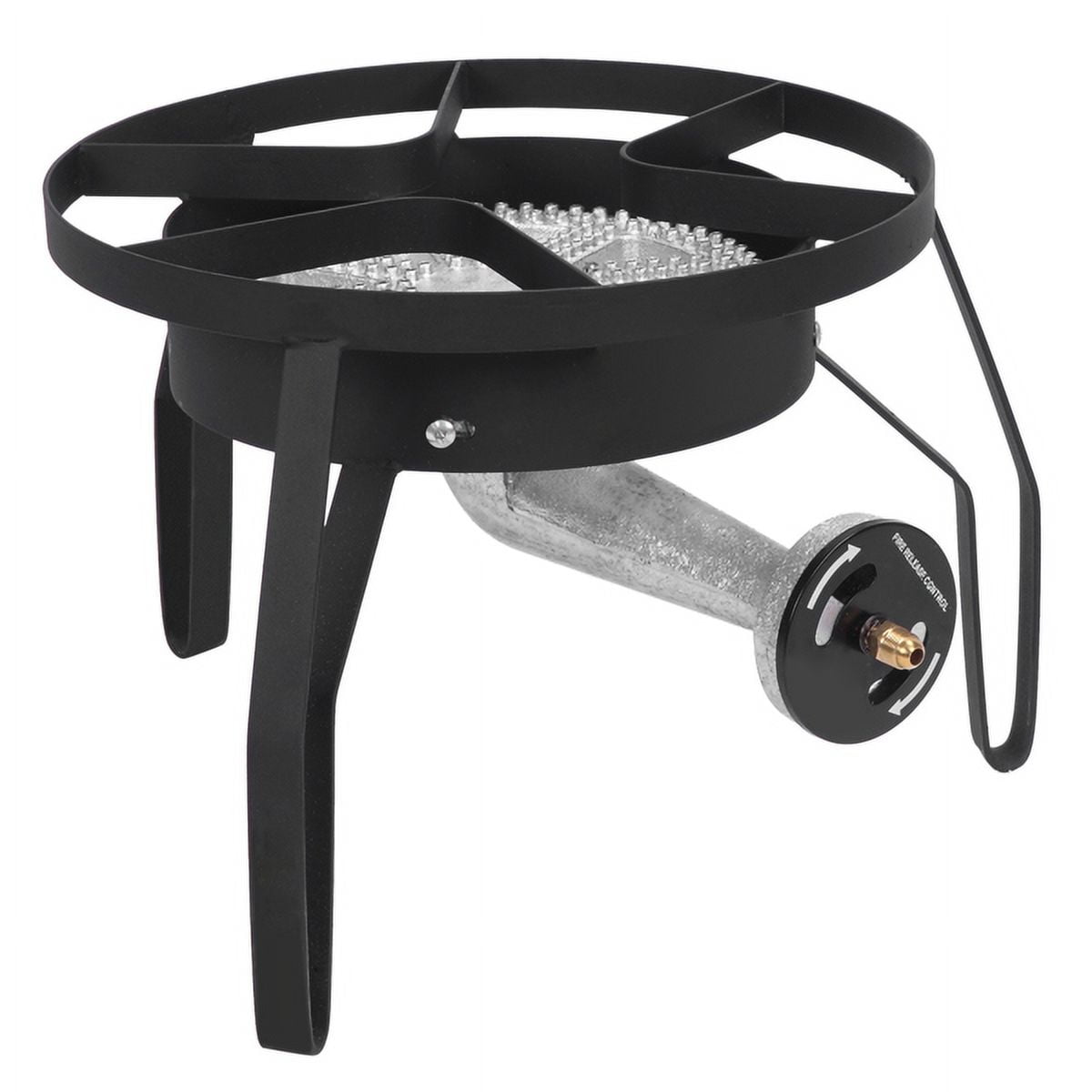 High-Pressure Gas Burner Stove - 200,000 BTU, Cast Iron, 20 PSI Regulator, Adjustable for Camping/Parties/Home Brewing