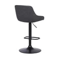 thumbnail image 4 of Armen Living Tabouret de Bar Moderne en Faux Cuir Réglable Noir et Gris, 4 of 5