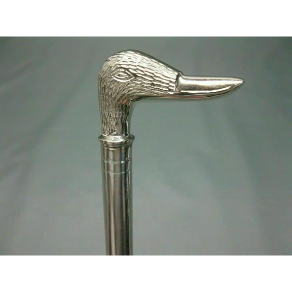 Working Luxury Stainless Steel Walking Stick Hiking Brass Duck Head Handle Brass Victorian Walking Cane Strolling by Nauticalmartus