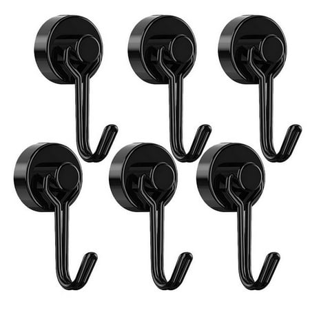 

6-Pack Magnetic Hooks Clamping Screw Wall Hook Powerful Neodymium Hold 5kg Hanger Strong Magnet or Home Kitchen Bedroom Office