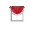 thumbnail image 4 of R64 Set of 2 Panels & 3 Matching Waterfall Valances Red color 100% Privacy Blackout Window Curtain for Bedroom Home Décor, 4 of 4
