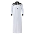 thumbnail image 1 of 2025 Men's Dress Shirts Men's Casual Color Contrast Mens Classic Slim Fit Contrast inner Long Sleeve Dress Shirts Muslim Robe Long Sleeve Mens Long Sleeve Button Down Shirts Half, 1 of 2