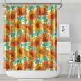 thumbnail image 2 of Boho Sunflower Shower Curtain 72x84 Inches for Bathroom, Yellow Wildflower Floral Bee Butterfly Design, Quick-Dry Polyester with Hooks, Rustic Country Farmhouse Vintage Decor, 2 of 5