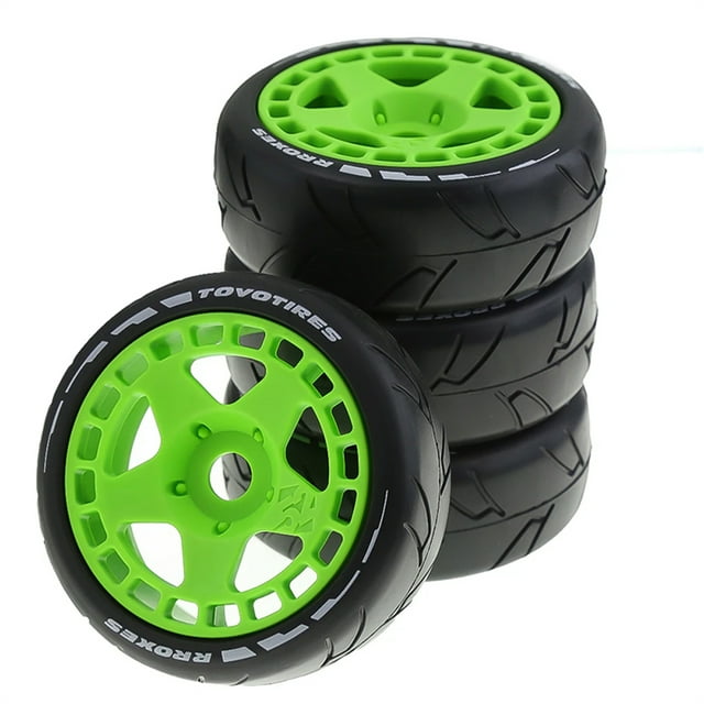 QualitChoice Durable Wheel Rims Tyre For 1/8 WR8 Monster Trucks Wear-resistant RC Car Part Green