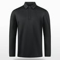 thumbnail image 5 of Plus Size Golf Shirts for Men Long Sleeve Button Collared Tshirts Shirt Big & Tall M-5X Casual Solid Stretchy Pullover Slim Breathable Workout Tops, 5 of 8