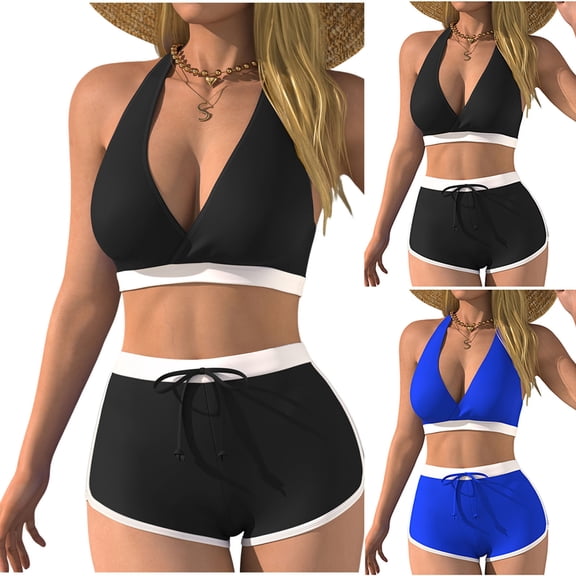 Womens Athletic Swimsuit Slimming Bathing Suits for Women Sports Solid Color Jumpsuit Sports Surf Suit Swimsuit Bikinis Under 10$