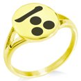thumbnail image 1 of Stainless Steel Mouri Samurai Crest Minimalist Oval Top Polished Statement Signet Ring, 1 of 1