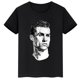 thumbnail image 3 of Camiseta de algodón negra de manga corta de verano para niños y niñas, ropa deportiva, camisetas con estampado de estrella de fútbol Ronaldo, ropa para niños, 3 of 5