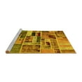 thumbnail image 2 of Ahgly Company Machine Washable Indoor Round Patchwork Yellow Transitional Area Rugs, 5' Round, 2 of 4