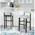 thumbnail image 2 of Linon Metairie 30" Indoor Wood Bar Stool, Black/Dove Gray Faux Leather, 2 of 6