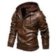 thumbnail image 3 of Chaqueta de cuero para hombre, chaqueta de cuero PU fina con capucha de dos piezas para otoño e invierno, estilo europeo y americano, 3 of 6