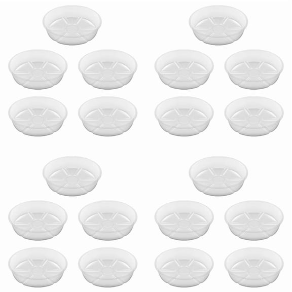 20 Pack Plant Saucers Drip Tray 6 Inch Clear Plastic Flower Pot Saucers for Indoor Plants, Plant Drip Tray for Pots,20 x plant pots,Transparent