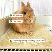 FIAQUA 2PCS Rabbit Scratch Mat, 16x12in Natural Bunny Scratching Pad, Claw & Teeth Care for Bunnies, Multi-Use Mat for Rabbit Cages - Chew Toy, Bedding, Sleeping & Nesting