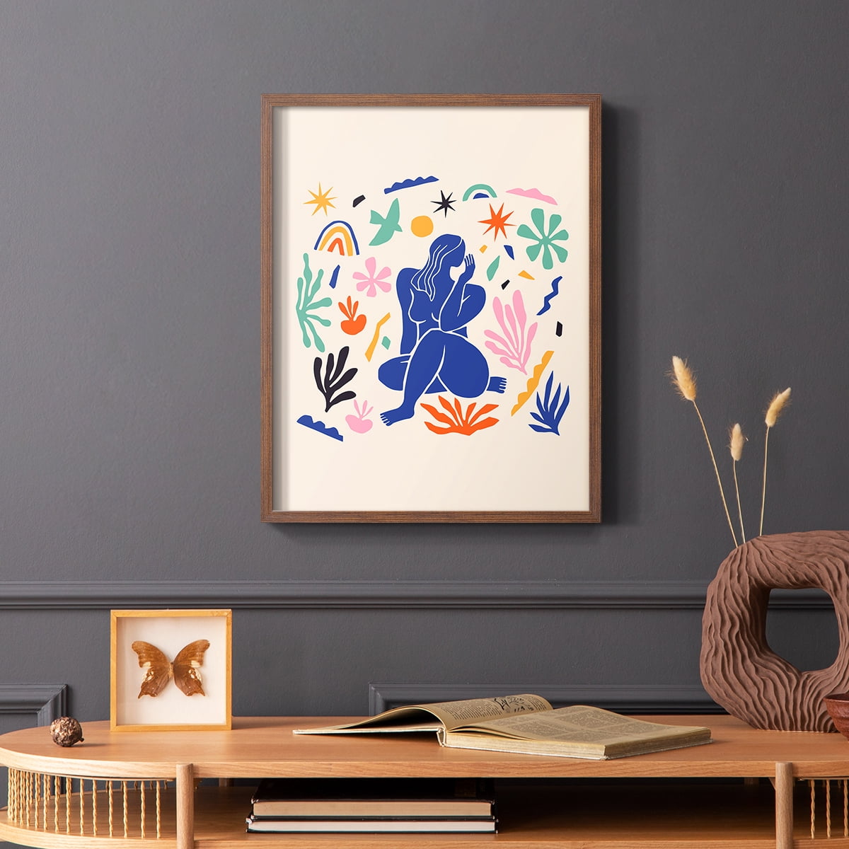 Matisse CDXLIV in Brown Solid Wood Framed Print No Nail Hanging