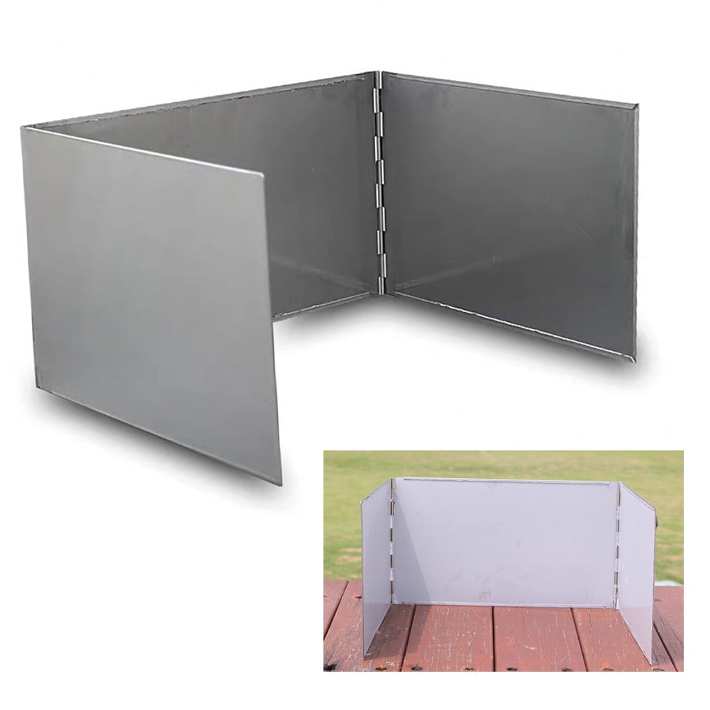 Splihome Camping Stove Windshield Stainless Steel Stove Plates Foldable Gas Stove Plates
