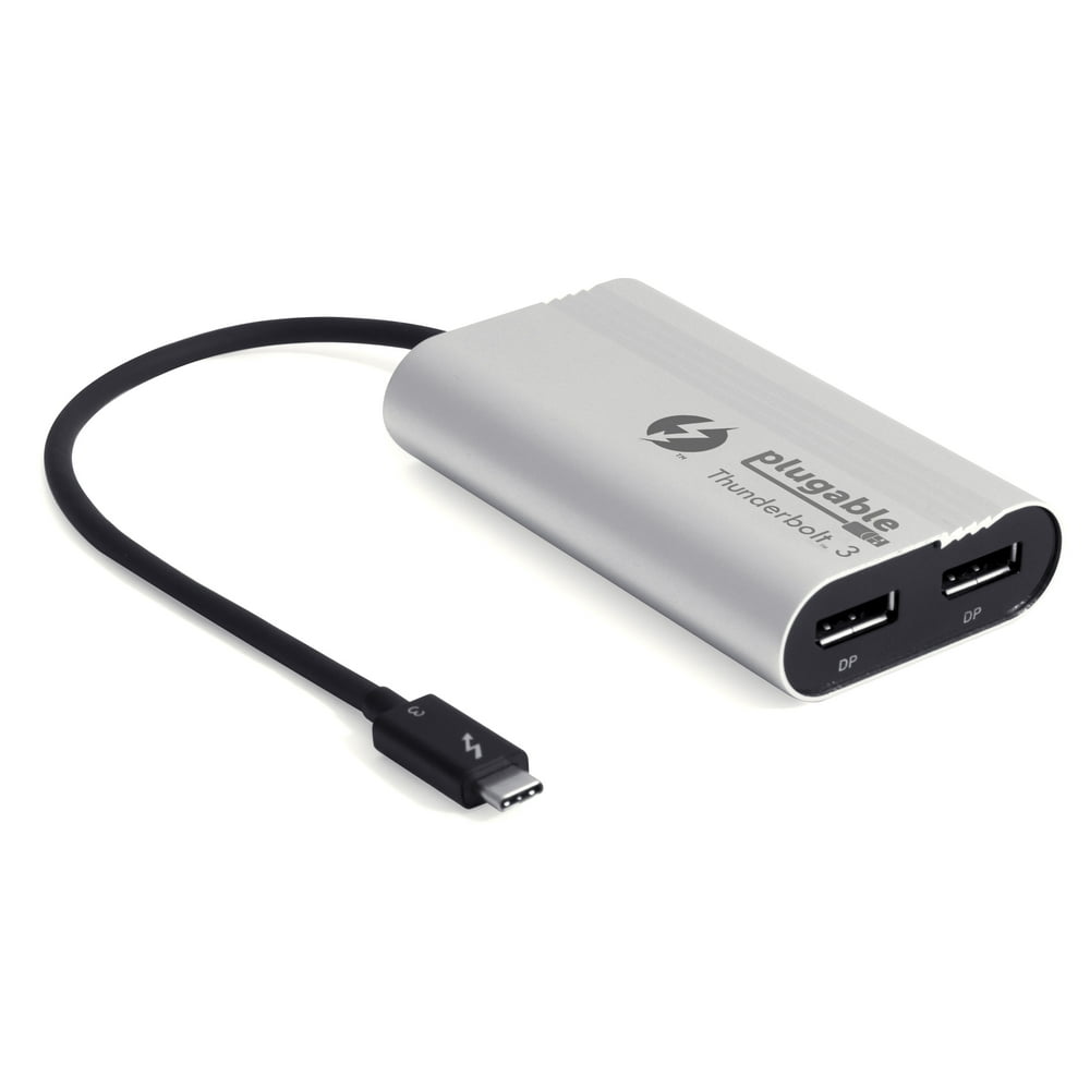 Plugable Thunderbolt 3 to Dual DisplayPort Output Display Adapter for