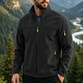 thumbnail image 5 of LYSMORA Men's Full Zip Fleece Jacket Stand Collar Outdoor Outerwear Multi Zip Pocket Hiking Travel Coat, 5 of 8