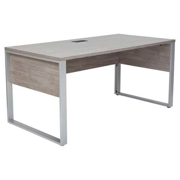 Contemporary Rectangular Desk 71x32 Inches in Gray