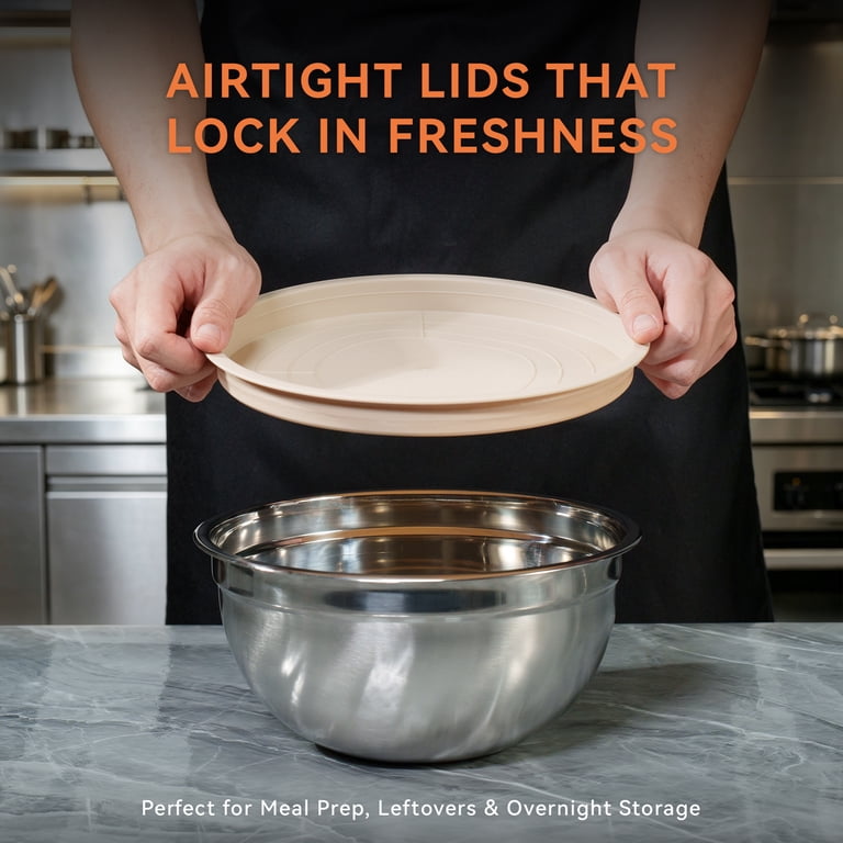 NULAS 6-Piece Stainless Steel Mixing Bowl Set with Lids photo 5