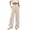 Beige, variant on Summer Cotton Linen Dress Pants Women Wide Leg Comfy Fall Petite Elastic Waist With Pockets Palazzo Beige Lounge Trousers Pants L
