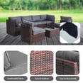 thumbnail image 3 of Decksplore 7 Piece Outdoor Furniture Set, 7 Pieces Outdoor Rattan Sectional Sofa Set with Glass Table and Cushions, Wicker Patio Conversation Set for Outdoor Indoor Backyard Lawn Garden Porch Gray, 3 of 12