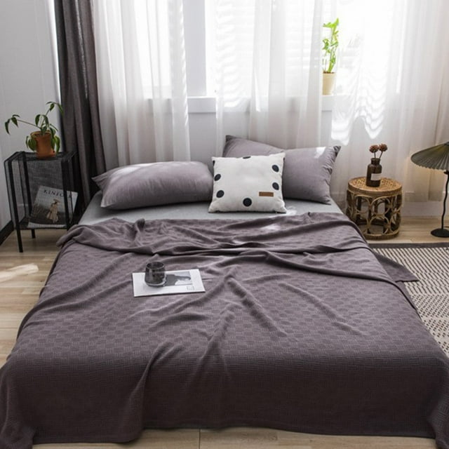 Manta De Algodón Para Cama, Tamaño Individual, Térmica, Tejido Transpirable Para Mayor Comodidad, Ropa De Cama Suave Para Todas Las Estaciones, Lavable a Máquina, Textil Acogedor Para El Hogar