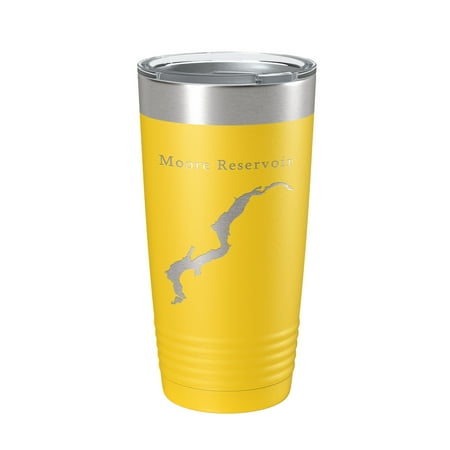 

Moore Reservoir Tumbler Lake Map Travel Mug Insulated Laser Engraved Coffee Cup New Hampshire Vermont 20 oz Yellow