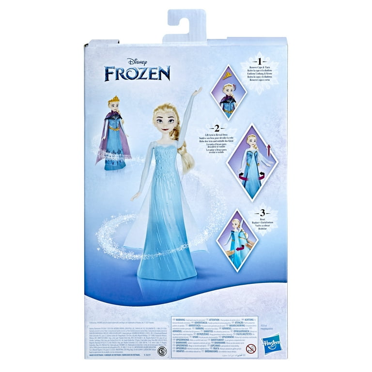 Hasbro Disney Frozen Royal Reveal Bambola di Elsa con Abito Che Cambia 2 in  1