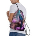 thumbnail image 4 of Yiaed Beautiful Flower Blue Bird Print Drawstring Bags Drawstring Backpack Bulk String Back Pack Gym Sport Bag-Medium, 4 of 5