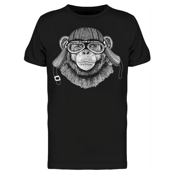 Biker Chimpanzee T-Shirt Men -Image by Shutterstock, Male XX-Large