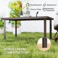 thumbnail image 4 of Table Basse de Patio en Métal Brun et Effet Bois - Table d'Appoint Extérieure de 37,4 Pouces pour Jardin, Terrasse et Salon - Conception Résistante aux Intempéries, 4 of 7