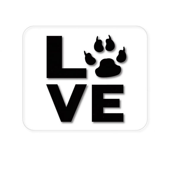 DistinctInk Mouse Pad - 1/4" Foam Rubber - Love - Dog Paw