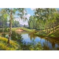 thumbnail image 2 of Prishchepa, Igor 32x24 White Modern Wood Framed Museum Art Print Titled - Summer, 2 of 4