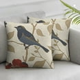 thumbnail image 3 of nygtbtfer  Throw Pillow Covers  Canvas Floral Cartoon Shadow Bird Silhouette Cushion Cases for Couch Sofa Home Decoration Navy Blue Bird Red Flower White, 3 of 7