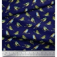 thumbnail image 2 of Soimoi Poly Georgette Fabric Flycathcer Bird Print Sewing Fabric Yard 42 Inch Wide, 2 of 5