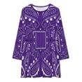 thumbnail image 2 of Purple Paisley Bandana Pattern Loose Dress Evening Dress Summer Dresses for Women Luxury Dress Long Sleeved Dress, 2 of 4