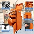 thumbnail image 2 of 5-Drawer Rolling Tool Chest - Detachable Top Toolbox Lockable Wheels and Steel Cabinet for Garage Workshop Orange, 2 of 8