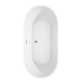 thumbnail image 4 of Carissa 67 Inch Freestanding Bathtub in White with Polished Chrome Drain and Overflow Trim, 4 of 8