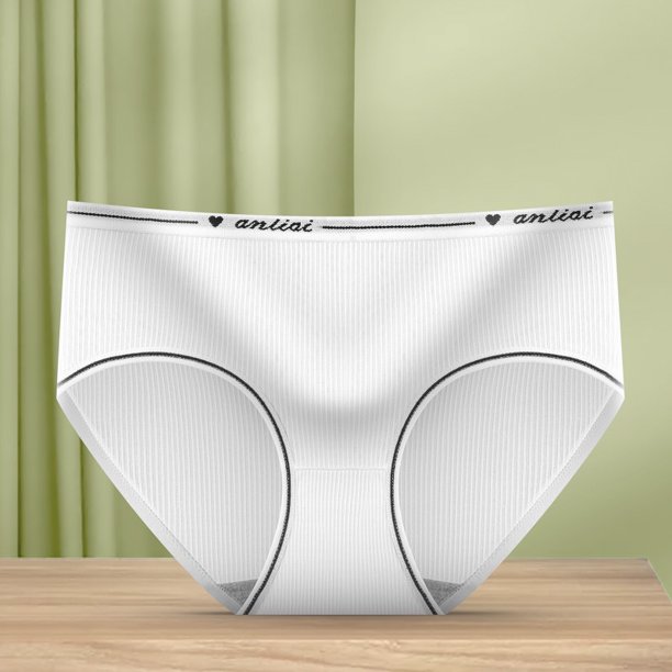 Ropa interior de mujer, color sólido transpirable cintura mediapangjing